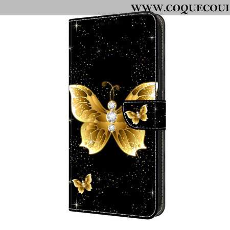 Housse Xiaomi Redmi Note 14 Pro 4G Papillons Dorés