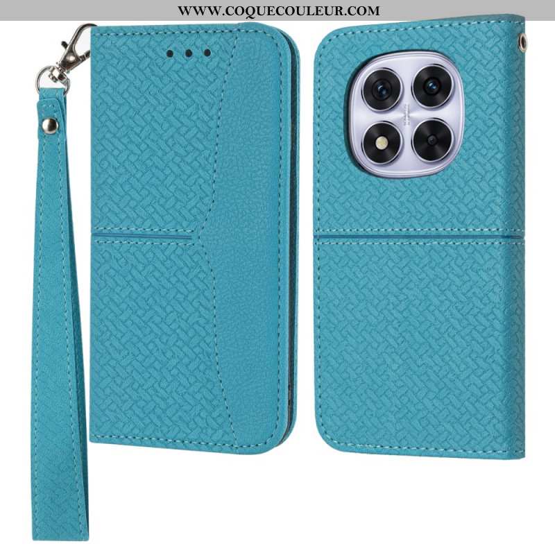 Housse Xiaomi Redmi Note 14 Pro 4G Texture Tissé à Lanière