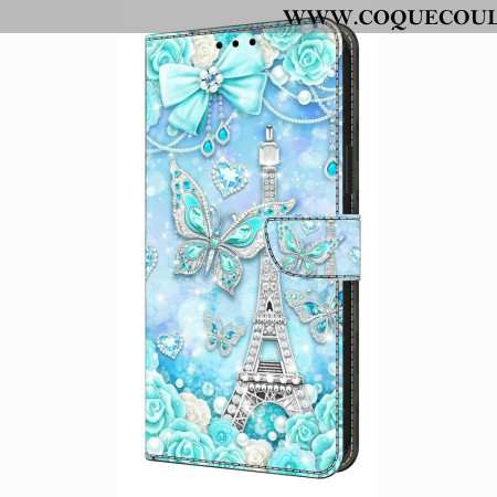Housse Xiaomi Redmi Note 14 Pro 4G Tour Eiffel et Diamants