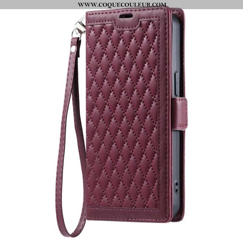 Housse Xiaomi Redmi Note 14 Pro Matelassée avec Lanière