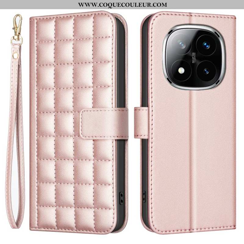 Housse Xiaomi Redmi Note 14 Pro Plus 5G / 14 Pro 5G / Poco X7 Matelassée Premium à Lanière