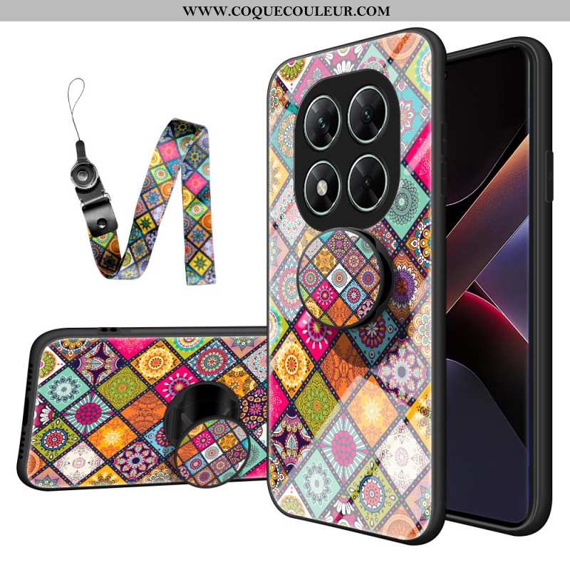 Coque Xiaomi Redmi Note 14 Pro 5G / Poco X7 5G Lanière et Anneau-Support Patchwork