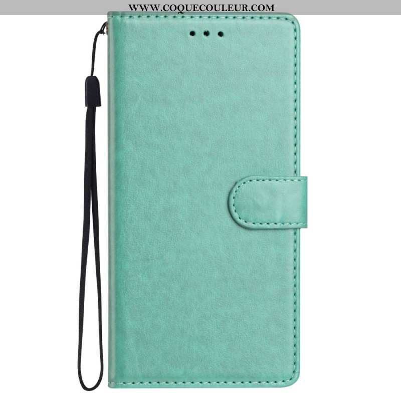 Housse Xiaomi Redmi Note 14 Pro 5G / Poco X7 Simili Cuir Uni à Lanière