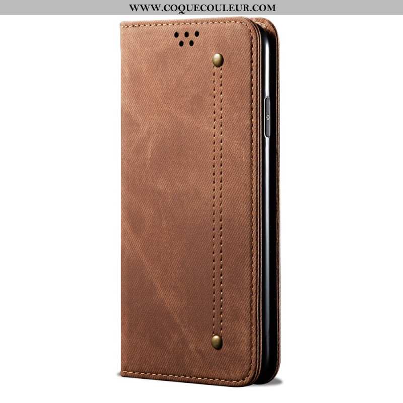 Flip Cover Xiaomi Redmi Note 14 Pro 5G / Poco X7 Tissu Jeans