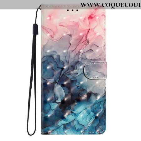 Housse Xiaomi Redmi Note 14 Pro Plus 5G Marbre Rose et Bleu 3D