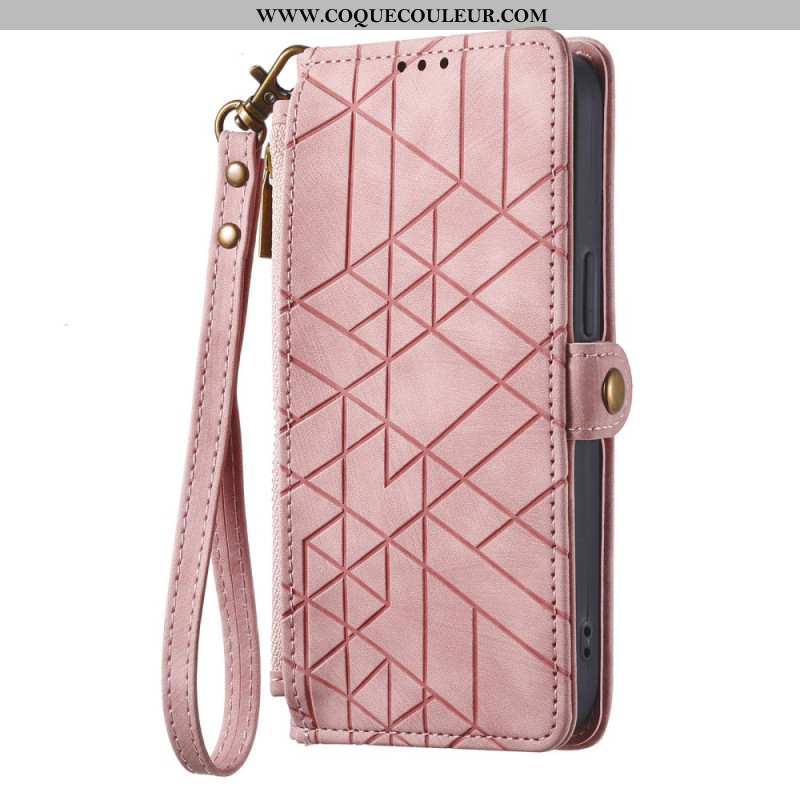 Housse Xiaomi Redmi Note 14 Pro Plus 5G Portefeuille Lignes Géométriques