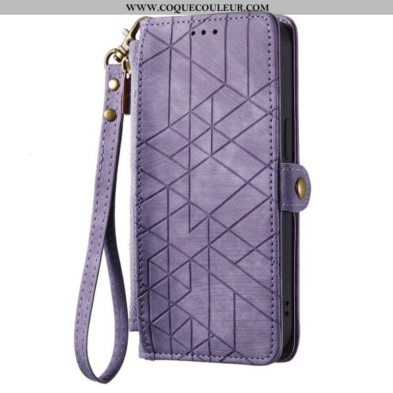 Housse Xiaomi Redmi Note 14 Pro Plus 5G Portefeuille Lignes Géométriques