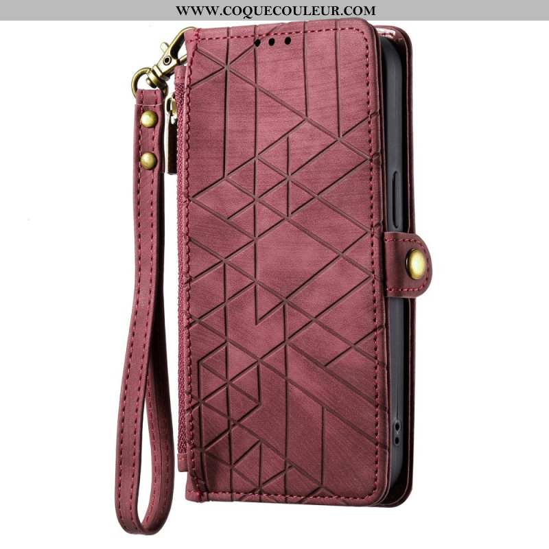 Housse Xiaomi Redmi Note 14 Pro Plus 5G Portefeuille Lignes Géométriques