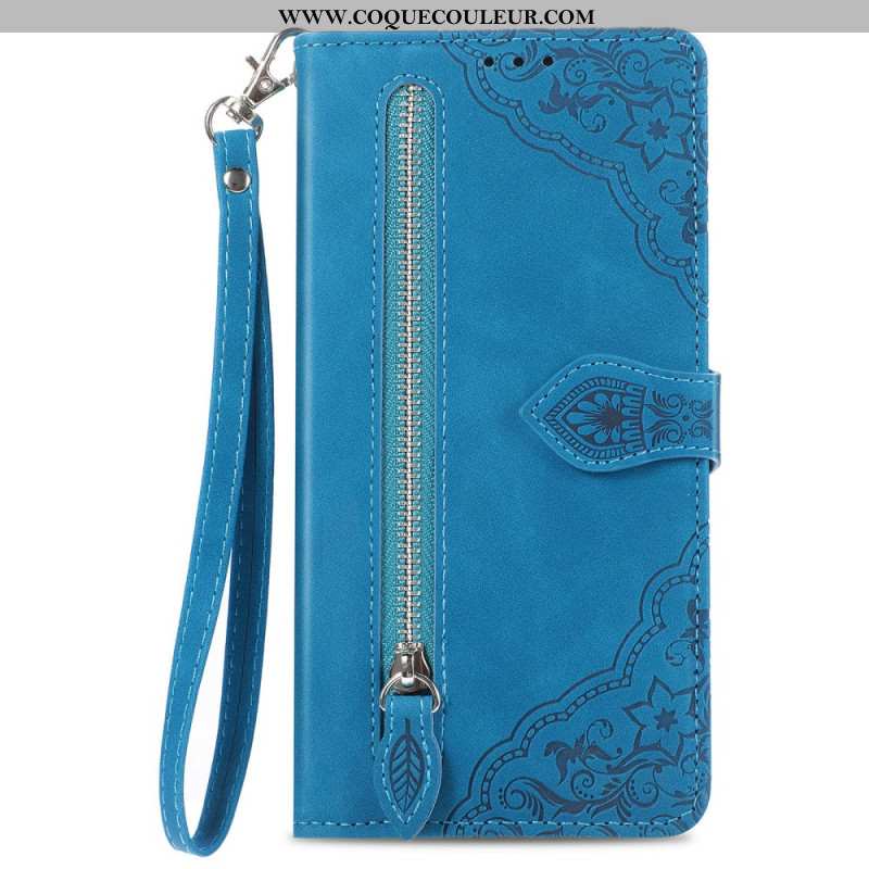 Housse Xiaomi Redmi Note 14 Pro Plus 5G Dentelle avec Poche à Fermeture Éclair