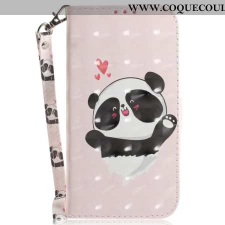 Housse Xiaomi Redmi Note 14S Panda Love à Lanière