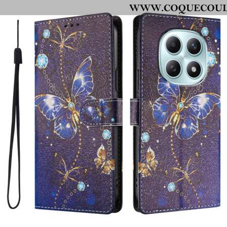 Housse Xiaomi Redmi Note 15 5G / 4G / Poco M8 5G Papillon Bleu