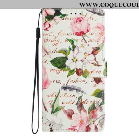 Housse Xiaomi Redmi Note 15 5G / Poco M8 5G Fleurs et Feuilles Vertes