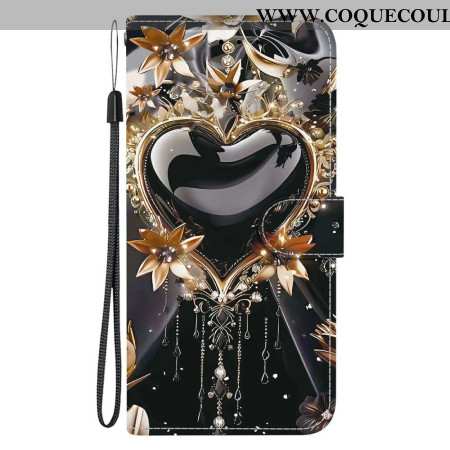 Housse Xiaomi Redmi Note 15 5G / Poco M8 5G Cœur Noir et Or