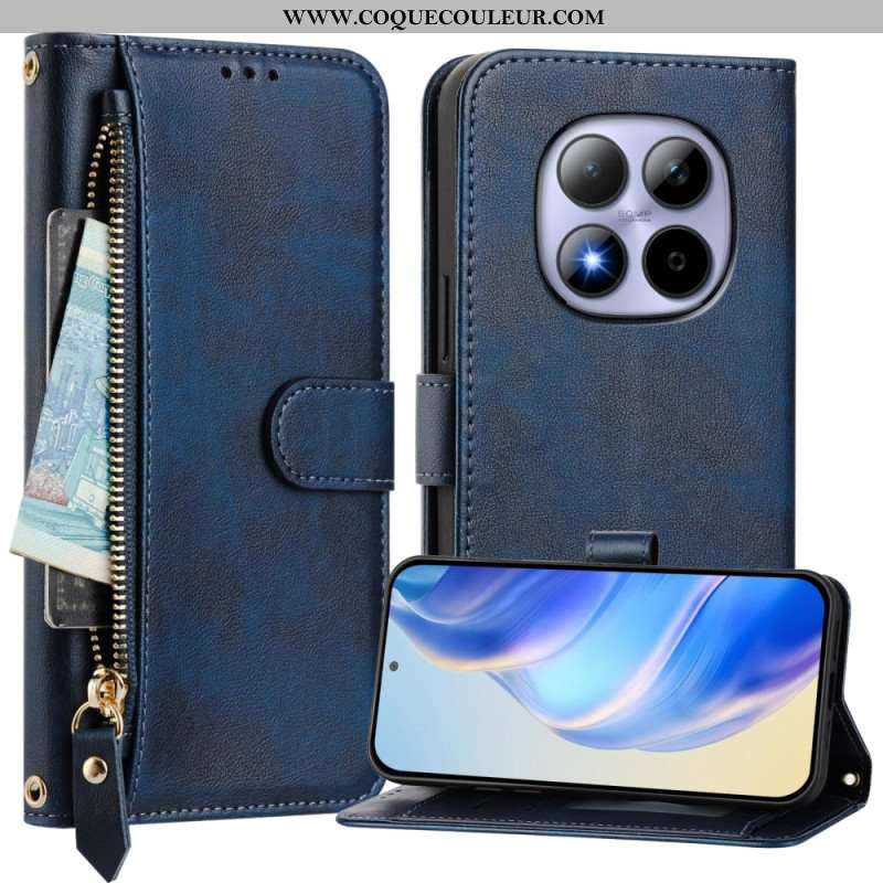 Housse Xiaomi Redmi Note 15 Pro 5G Poche Zippée et Multiples Porte-Cartes