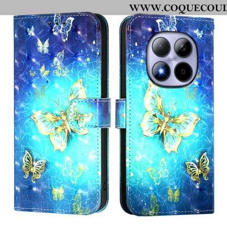 Housse Xiaomi Redmi Note 15 Pro 5G Papillons Dorés