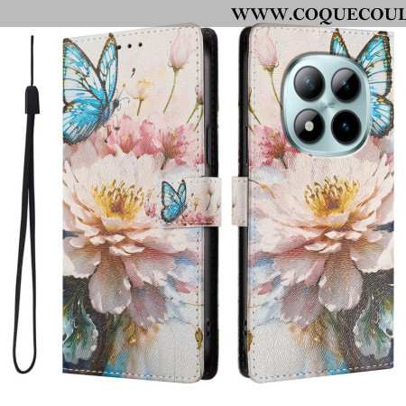 Housse Xiaomi Redmi Note 15 Pro Plus 5G / Poco M8 Pro 5G Fleur et Papillon Bleu