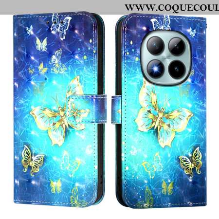 Housse Xiaomi Redmi Note 15 Pro Plus 5G / Poco M8 Pro 5G Papillons Dorés