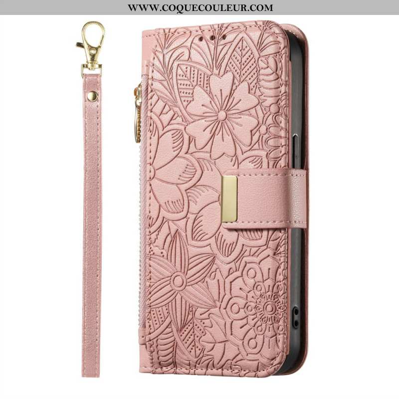 Housse Xiaomi Redmi Note 15 Pro Plus 5G / Poco M8 Pro 5G Motif Floral et Pochette Zippée