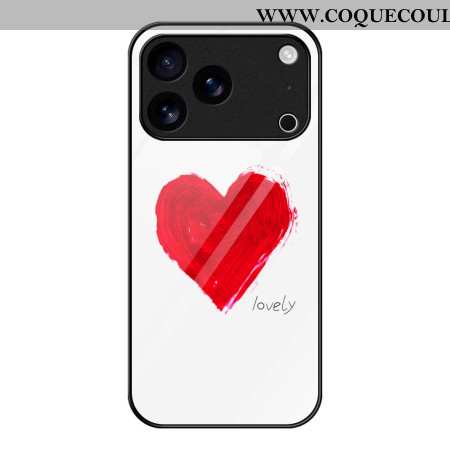 Coque iPhone 17 Pro Max Verre Trempé Coeur Rouge