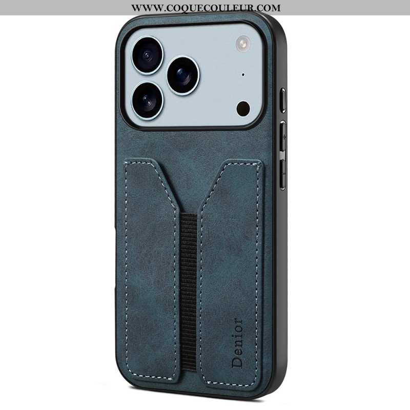 Coque iPhone 17 Pro Max Porte-Cartes Élastique DENIOR