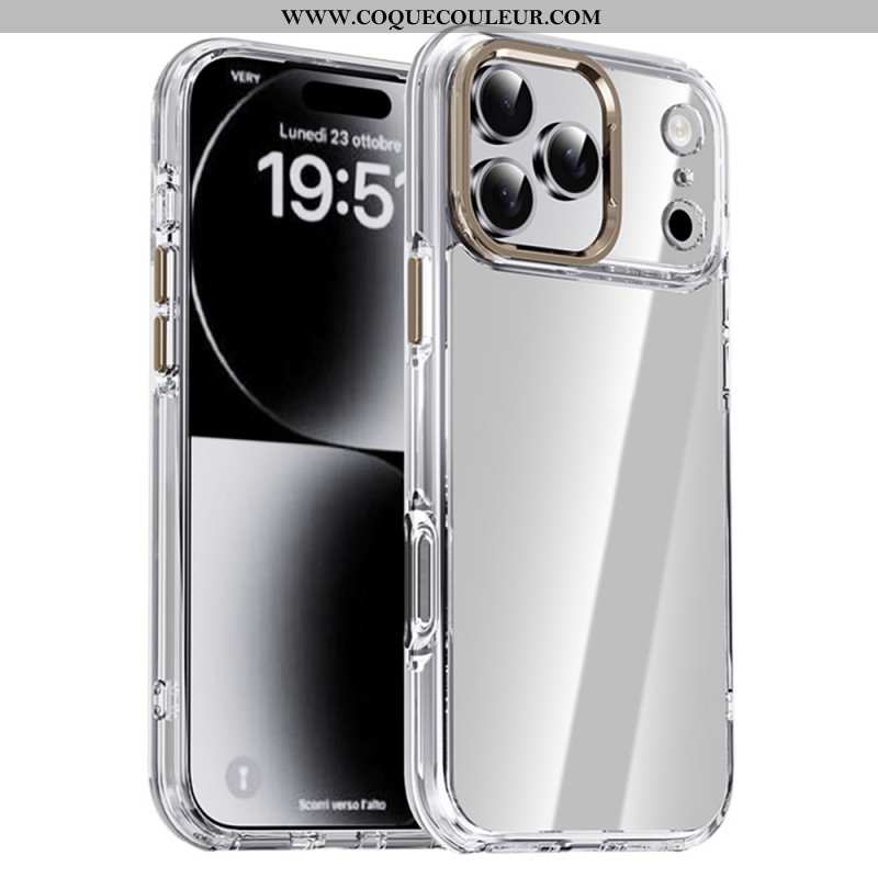 Coque pour iPhone 17 Pro Max Transparente Cadre Objectif Métallique IPAKY