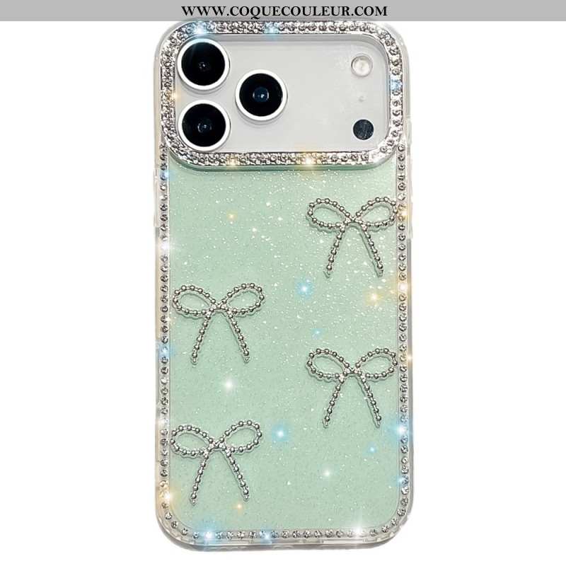 Coque iPhone 17 Pro Max Décoration Papillons et Paillettes