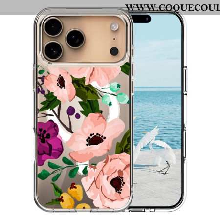 Coque iPhone 17 Pro Max Compatible MagSafe Fleurie