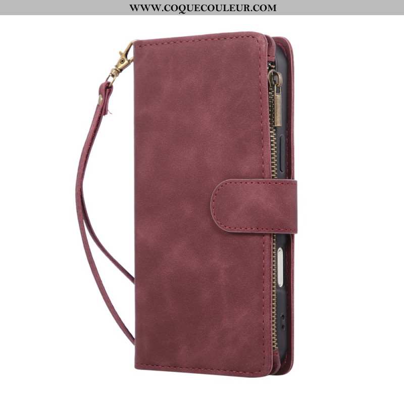 Housse iPhone 17 Pro Max Portefeuille Effet daim