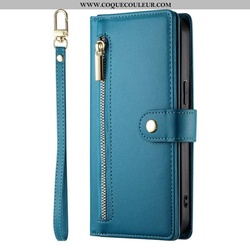 Housse iPhone 17 Pro Max Portefeuille avec Poche Zippée