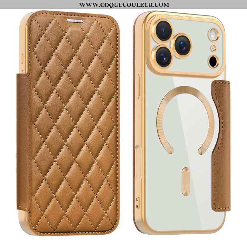 Flip Cover iPhone 17 Pro Max Compatible MagSafe Matelassée