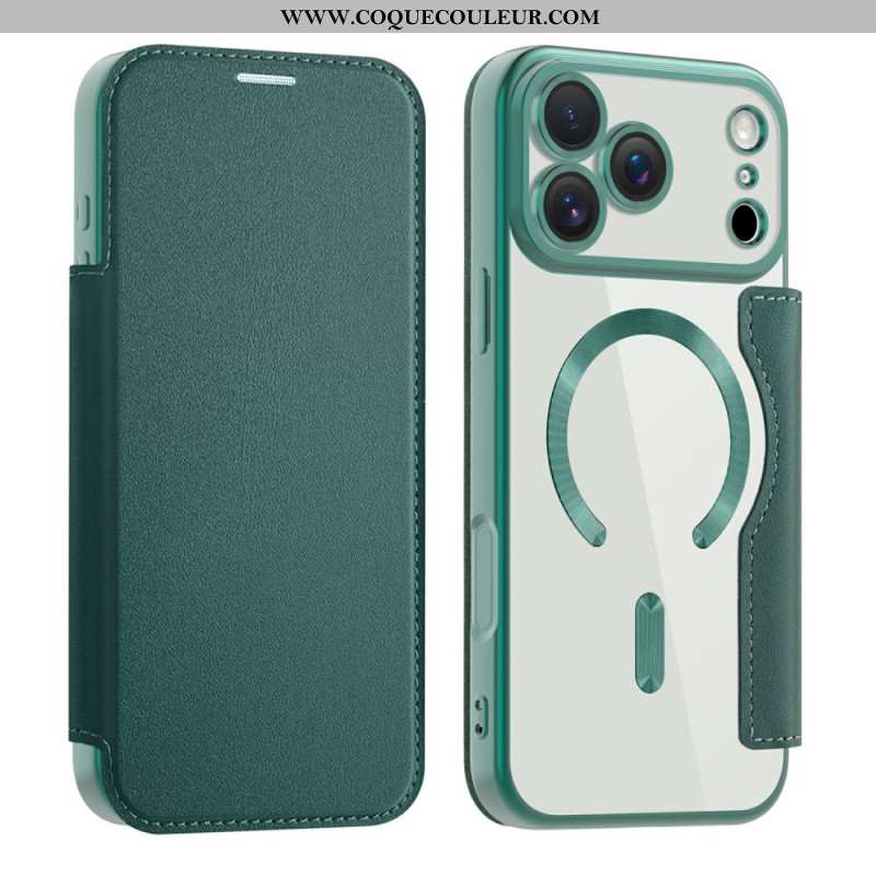 Flip Cover iPhone 17 Pro Max Compatible MagSafe avec Porte-Cartes RFID