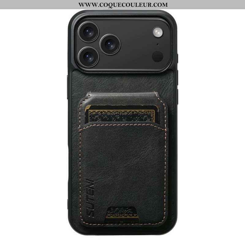 Coque iPhone 17 Pro Max Porte-Cartes Texture Ciré SUTENI