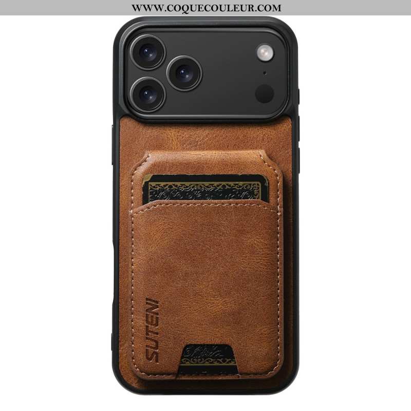 Coque iPhone 17 Pro Max Porte-Cartes Texture Ciré SUTENI