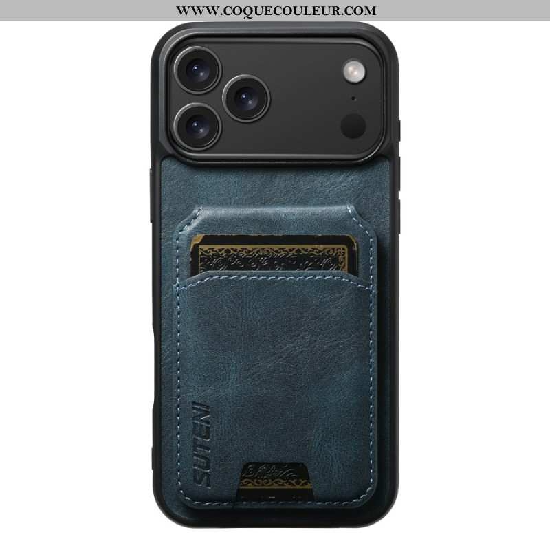 Coque iPhone 17 Pro Max Porte-Cartes Texture Ciré SUTENI