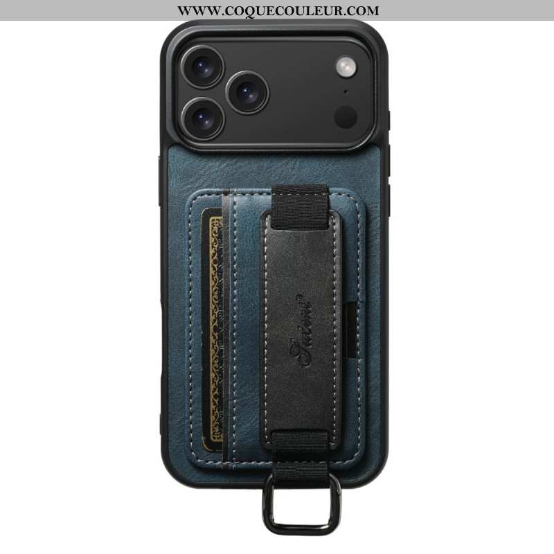 Coque iPhone 17 Pro Max Porte-Cartes et Sangle SUTENI