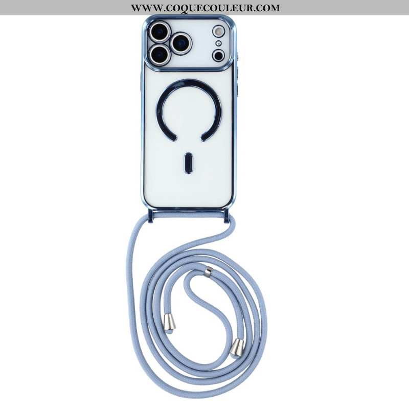 Coque à Cordon iPhone 17 Pro Compatible MagSafe Transparente