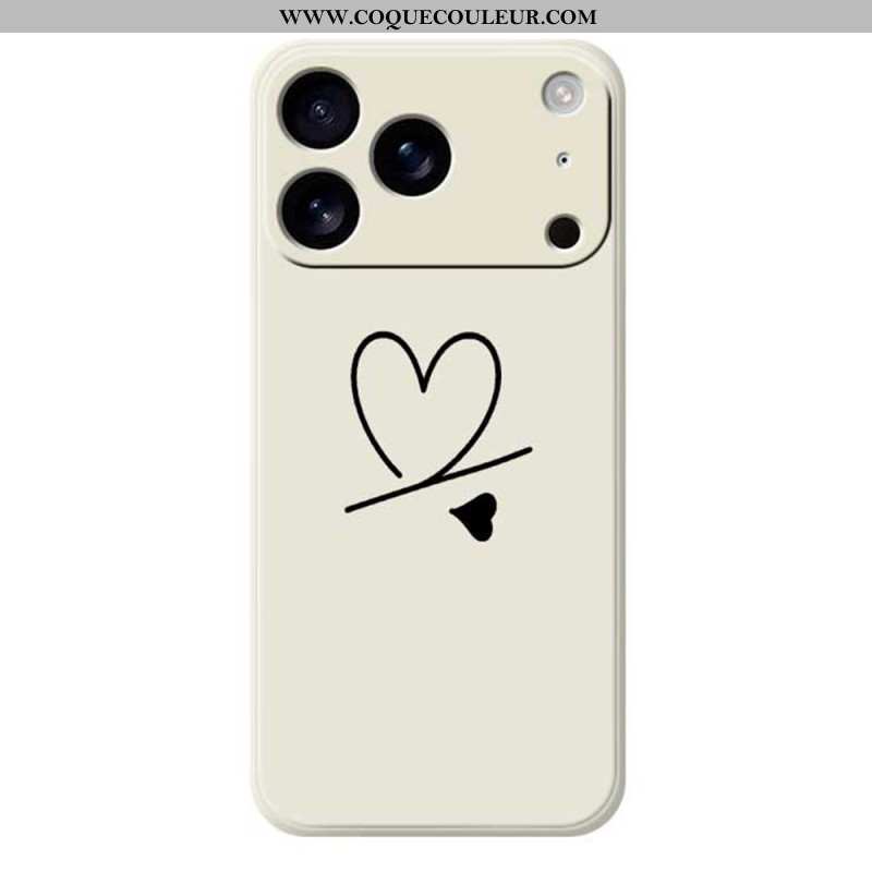 Coque iPhone 17 Pro Silicone Liquide Coeur