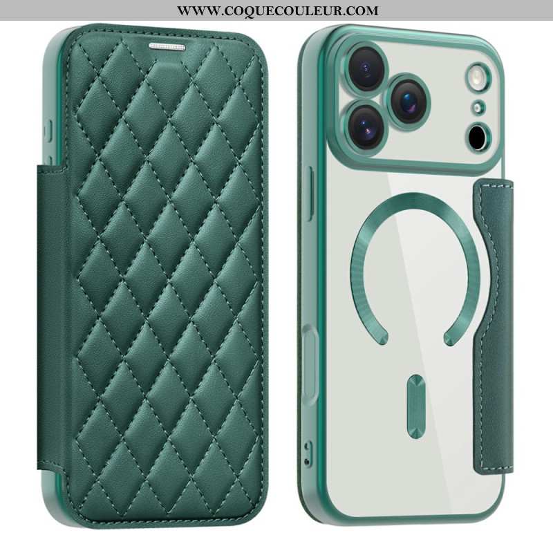 Flip Cover iPhone 17 Pro Compatible MagSafe Matelassée