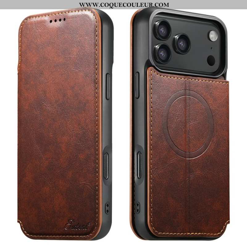 Housse iPhone 17 Pro compatible MagSafe Effet Cuir