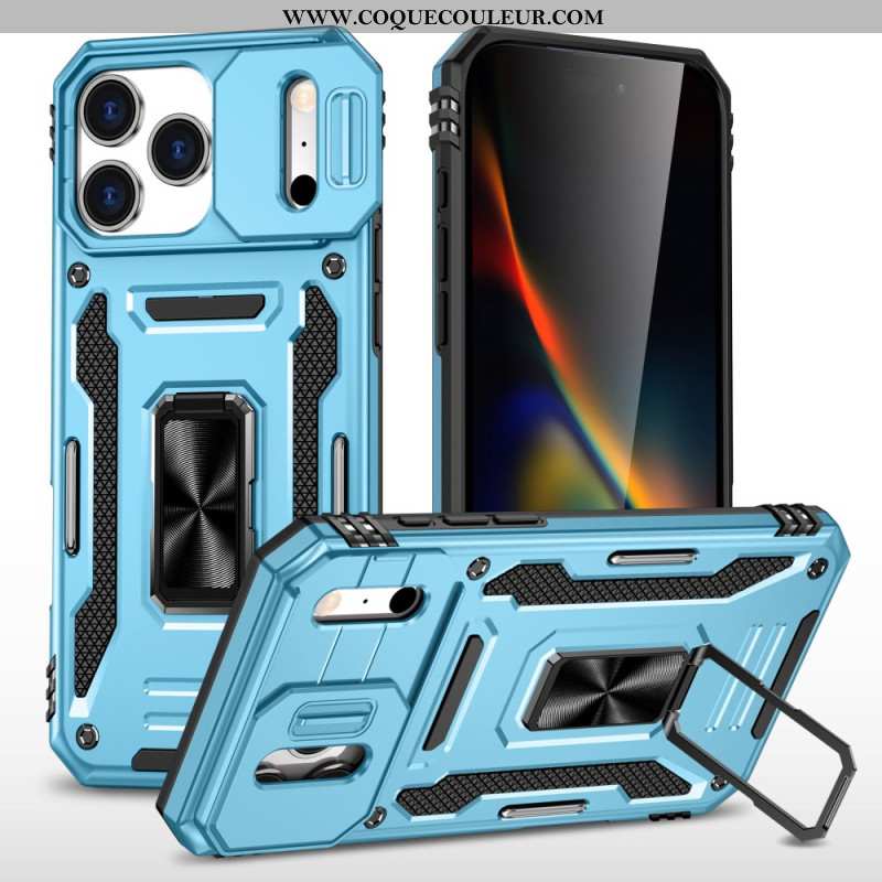 Coque iPhone 17 Pro Support et Protection d'Objectif Coulissante