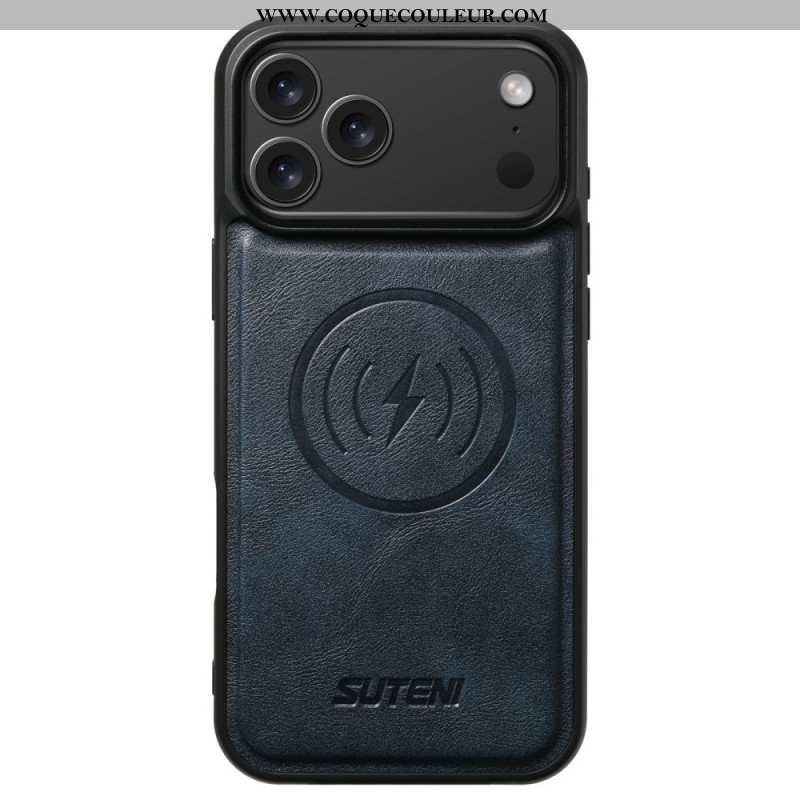 Coque iPhone 17 Pro Compatible MagSafe Effet Cuir Vintage