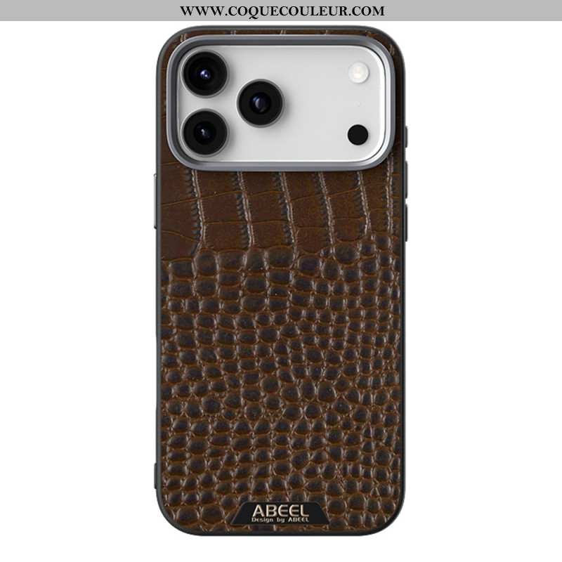 Coque iPhone 17 Pro Compatible MagSafe Effet Croco ABEEL