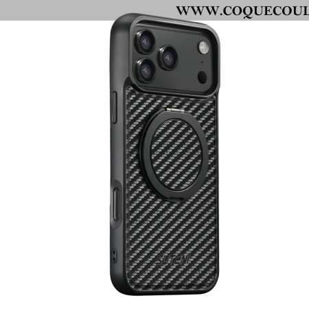 Coque iPhone 17 Pro Magsage Support Rotatif et Fibre de Carbone