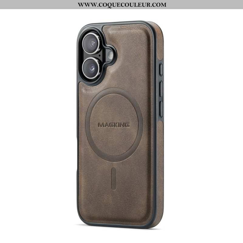 Coque iPhone 17 Compatible MagSafe Effet Cuir Premium