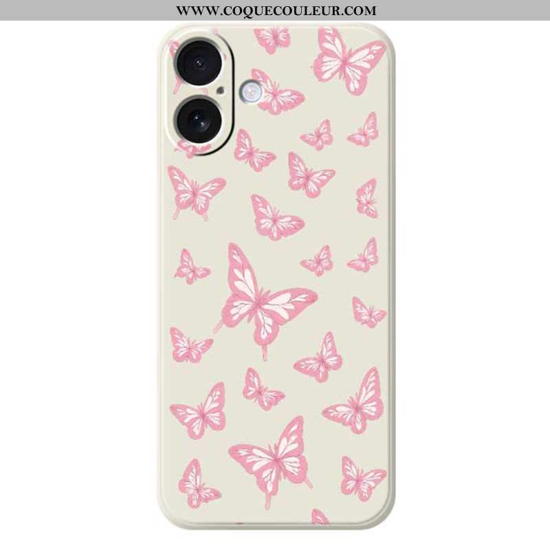 Coque iPhone 17 Silicone Liquide Papillons