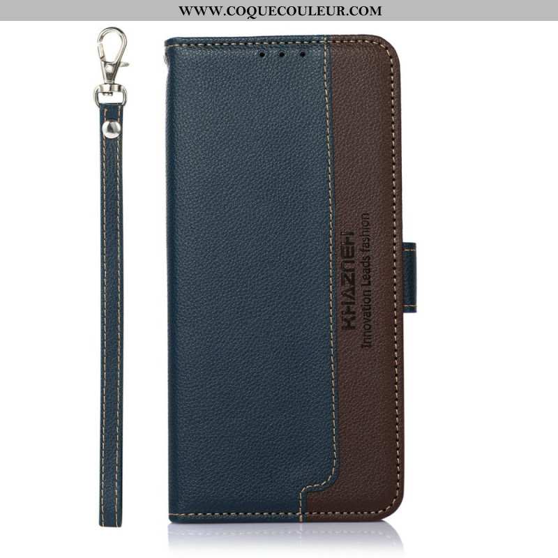 Housse iPhone 17 Portefeuille RFID Bicolore KHAZNEH