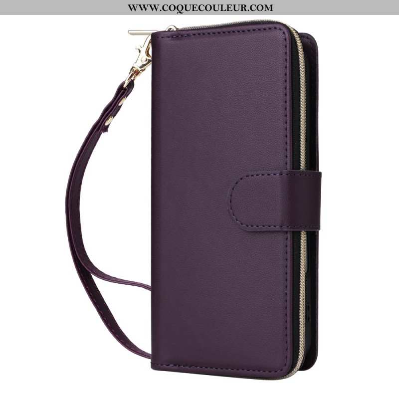 Housse iPhone 17 Portefeuille 9 Porte-Cartes et Lanière