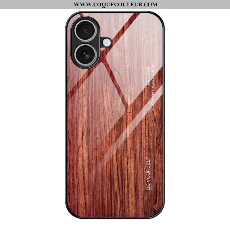 Coque iPhone 17 Verre Trempé Effet Bois