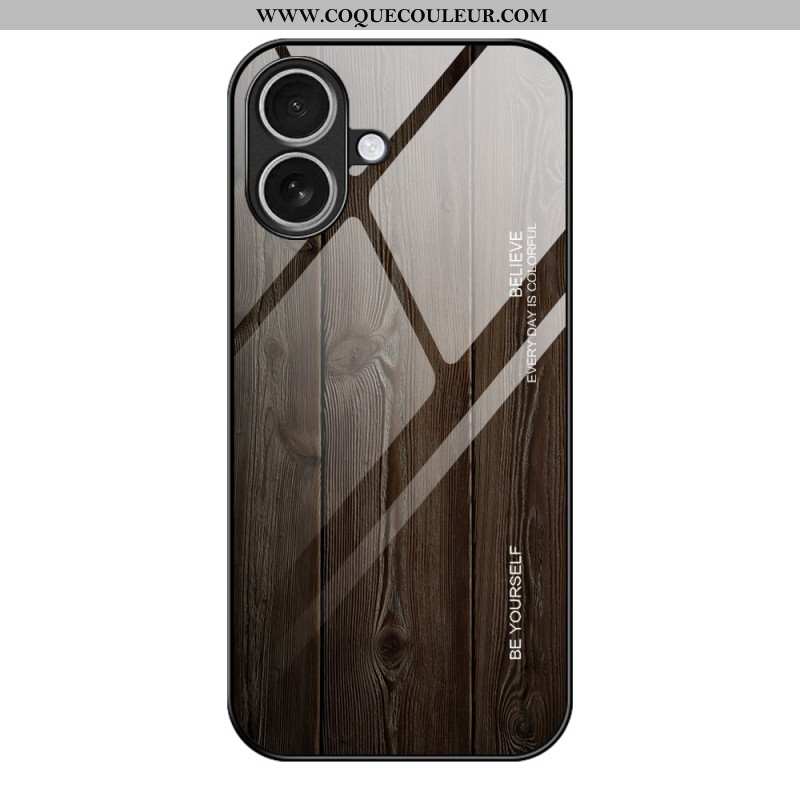 Coque iPhone 17 Verre Trempé Effet Bois