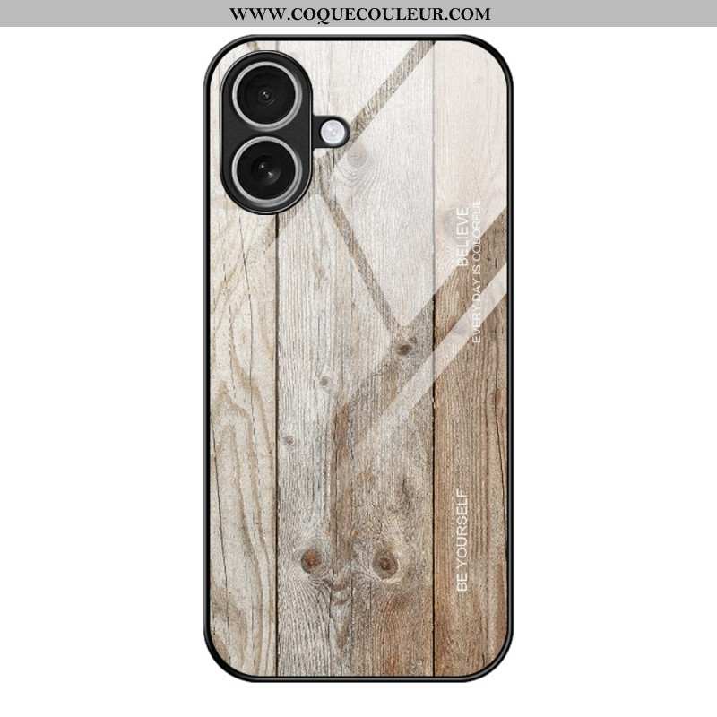 Coque iPhone 17 Verre Trempé Effet Bois